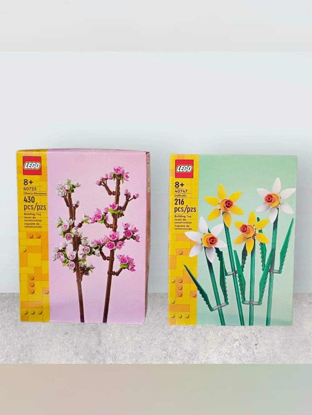 LEGO Botanicals Cherry Blossoms 40725 + Daffodils 40747 • NEW